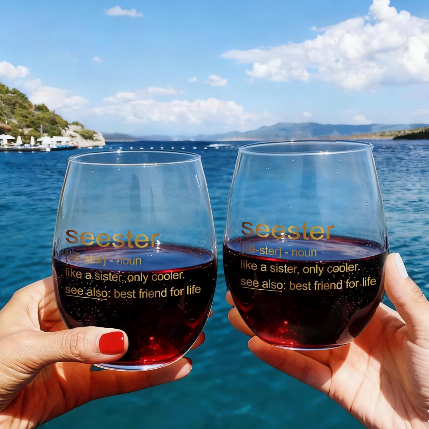 Seester Like A Sister Only Cooler Seester Definition Wine Glass Gift for sister, Funny Sisters Saying wine glass gift for Best Friend, Bff, Bestie, Friendship Soul Wine glass gifts for sisters-3 - Image 6