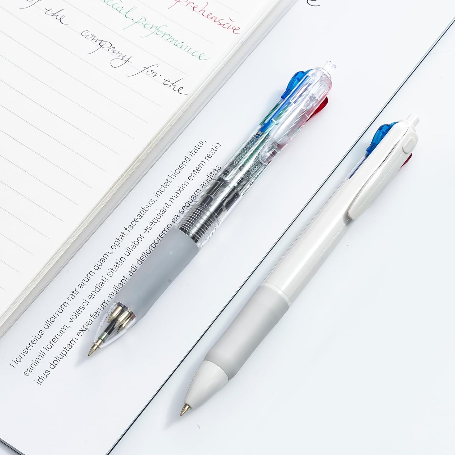M&G 2 Pcs Multicolor Pens, 4-in-1 Colored Ballpoint Pen 0.5mm Fine Point Smooth Writing Assorted Colors for Journaling Work School & Office - Image 6