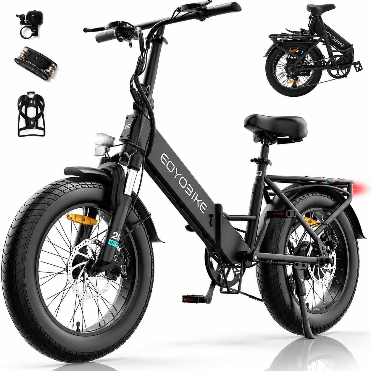 MOONCOOL Foldable Electric Bike for Adults, 1200W Peak Power, Up to 45Miles