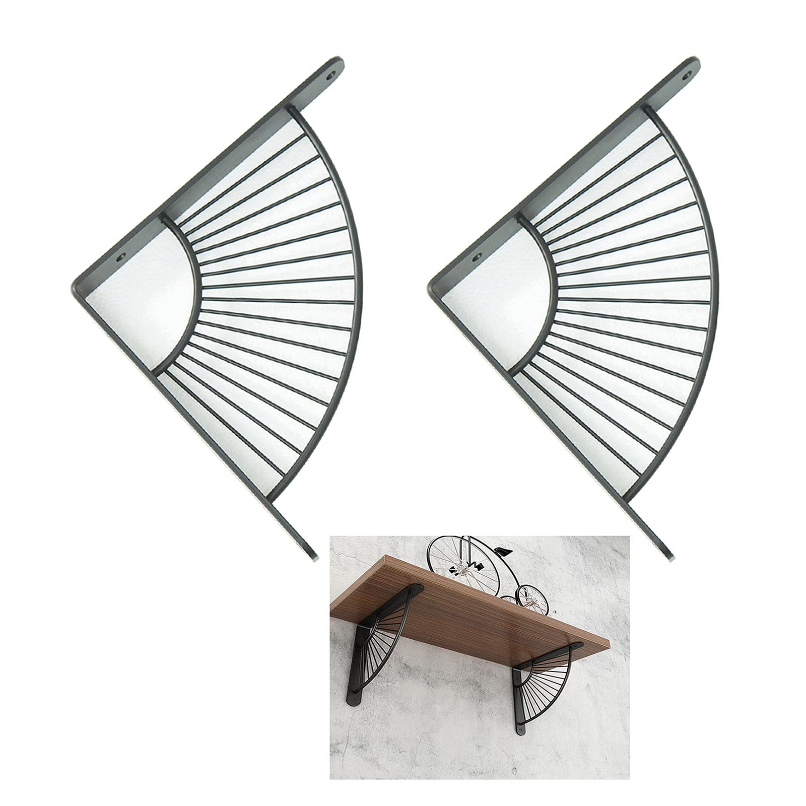 Regalhalterungen Dekorative Wandhalterung aus Metall, schwimmende Halterung, multifunktionale Halterung, 20 cm rechtwinklige Halterung, Zubehör, Schwarz, 30 cm