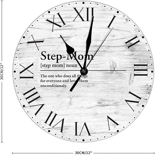 Miniatura 110 de Reloj de pared de PVC con definición de cuñado, reloj de pared redondo con citas espirituales, números romanos, tipografía, arte de pared, 8.8