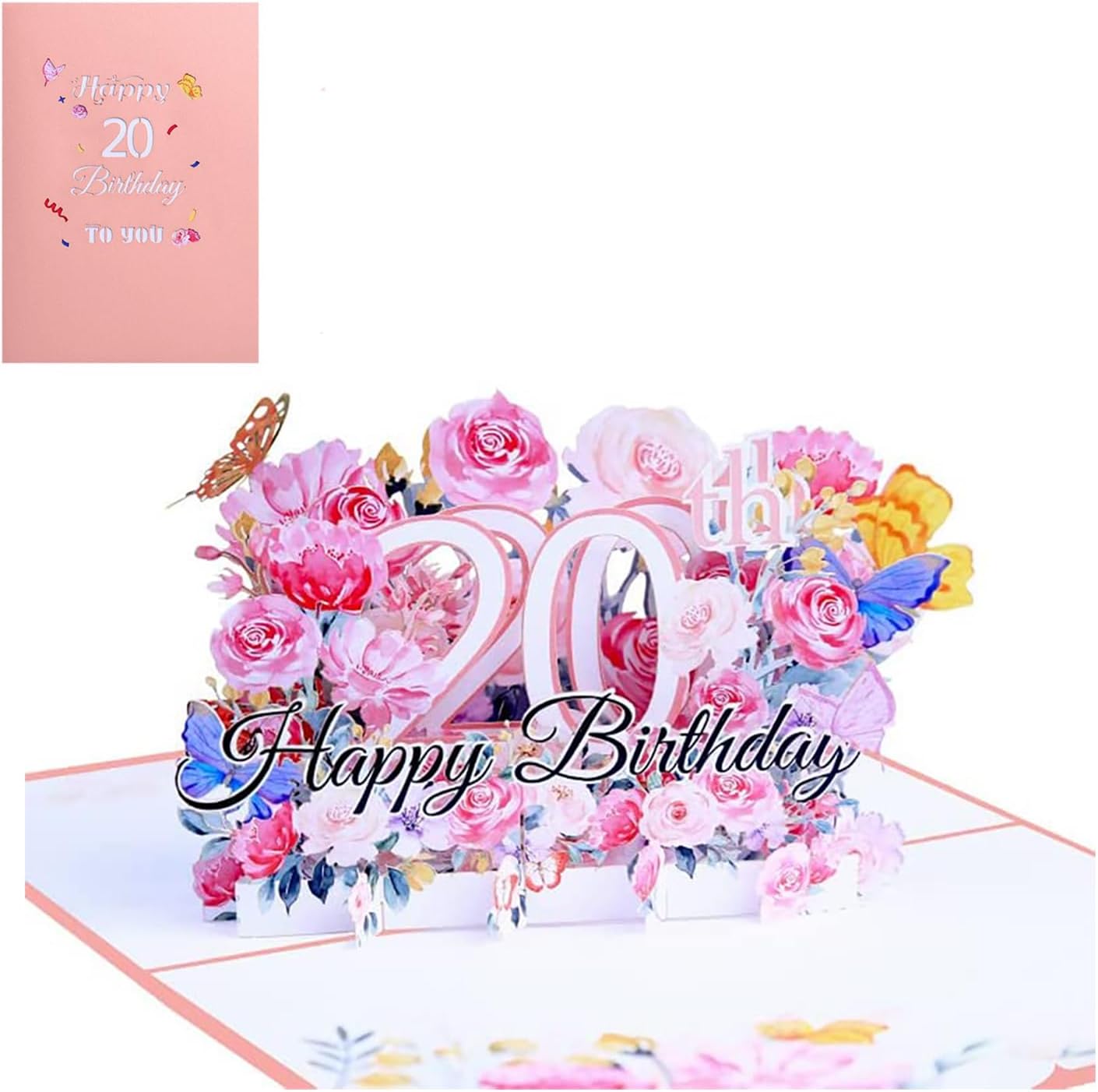 Carte D'anniversaire Pop-up 3D - Gâteau Rose - Fait Main