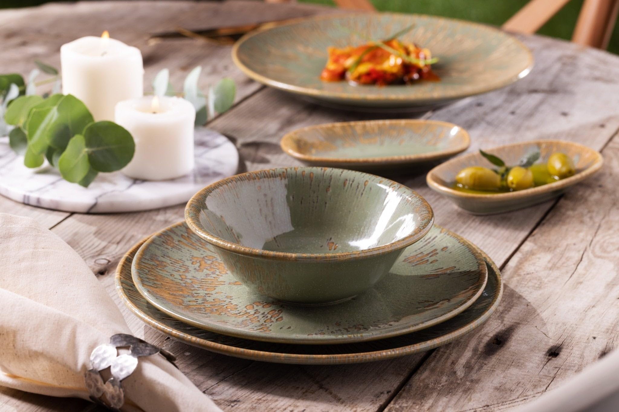 Bonna Zestaw obiadowy - Sage Snell - 24 sztuki - 6 Osób - Porcelana