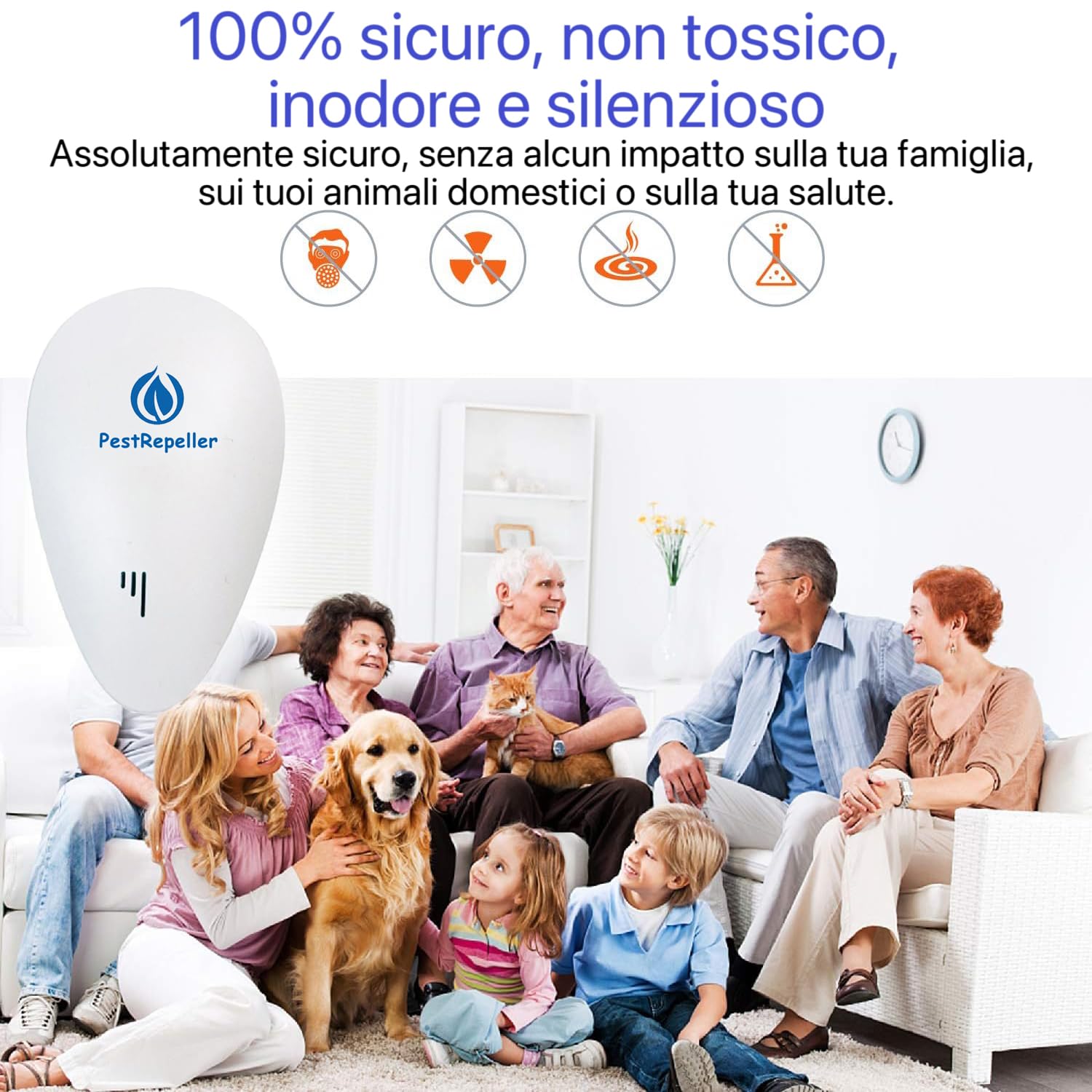 Repelente Ultrasónico de Plagas 4 Piezas,Electrónico Repelente Mosquitos Insectos para Interiores Anti Cucarachas,Moscas,Mosquitos,Ratones,Arañas,Repelente Ultrasónico para Cucarachas