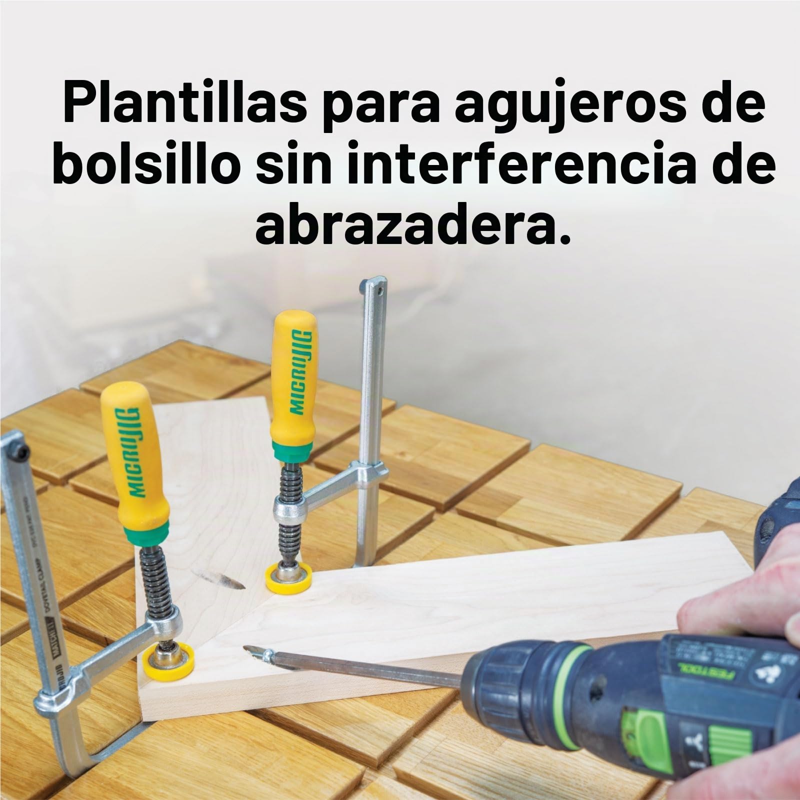 MICROJIG GRR-Ripper DVC-538K2 - Abrazaderas de cola de milano, color amarillo/verde