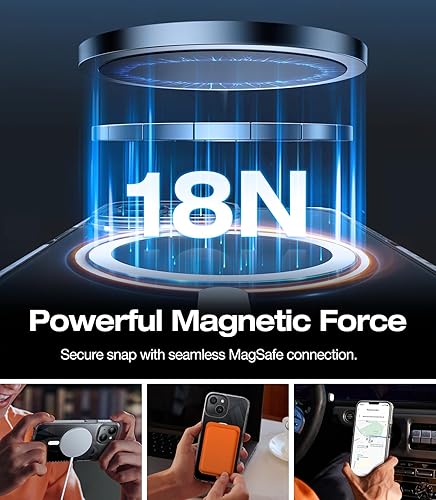 Miniatura 3 de TORRAS Funda diseñada para iPhone 14 y iPhone 13, protección de grado militar 8X compatible con MagSafe, no amarillenta, funda delgada para iPhone