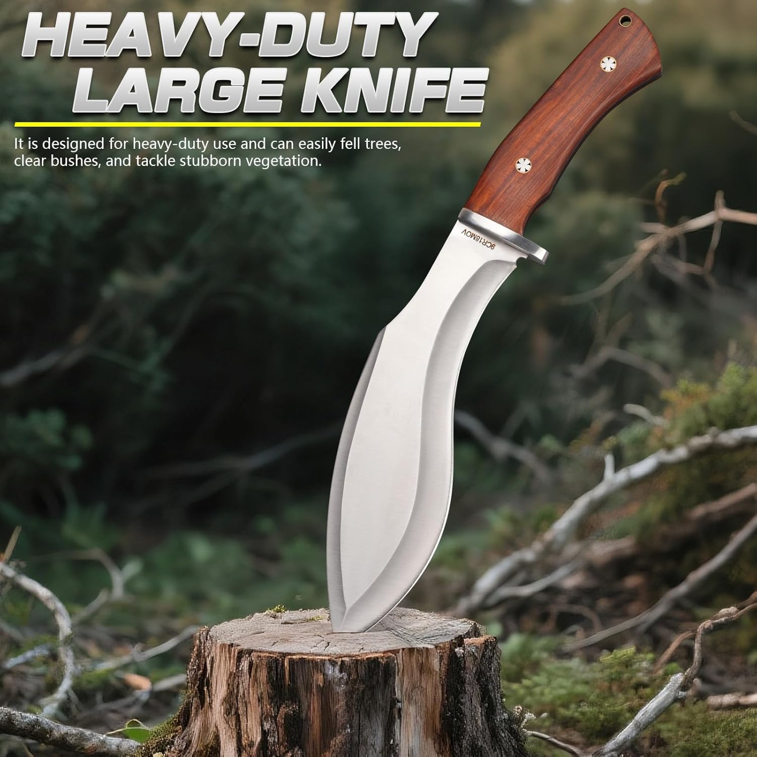 Survival Messer Feststehende Klinge Scharfes Gürtelmesser mit Lederscheide, Camping Messer Outdoor Geschenk für Mann und Sammlung