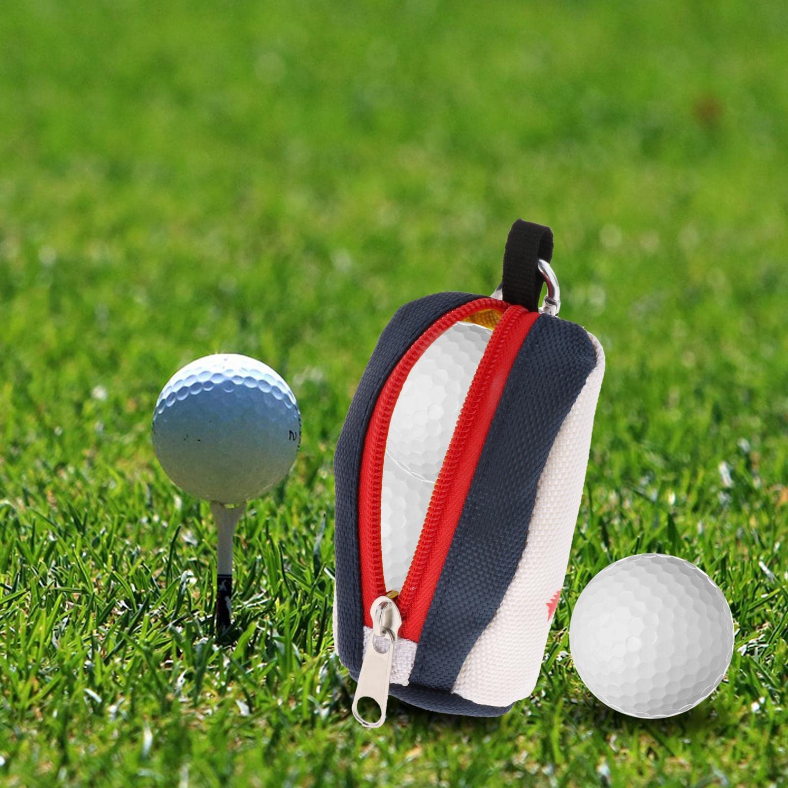 F Fityle Portable Club Ball Pouch Tee Titulaire Organisateur de Stockage Tenir 2 Balles Crochet À Main Ceinture Taille Sac Pochette pour Golf