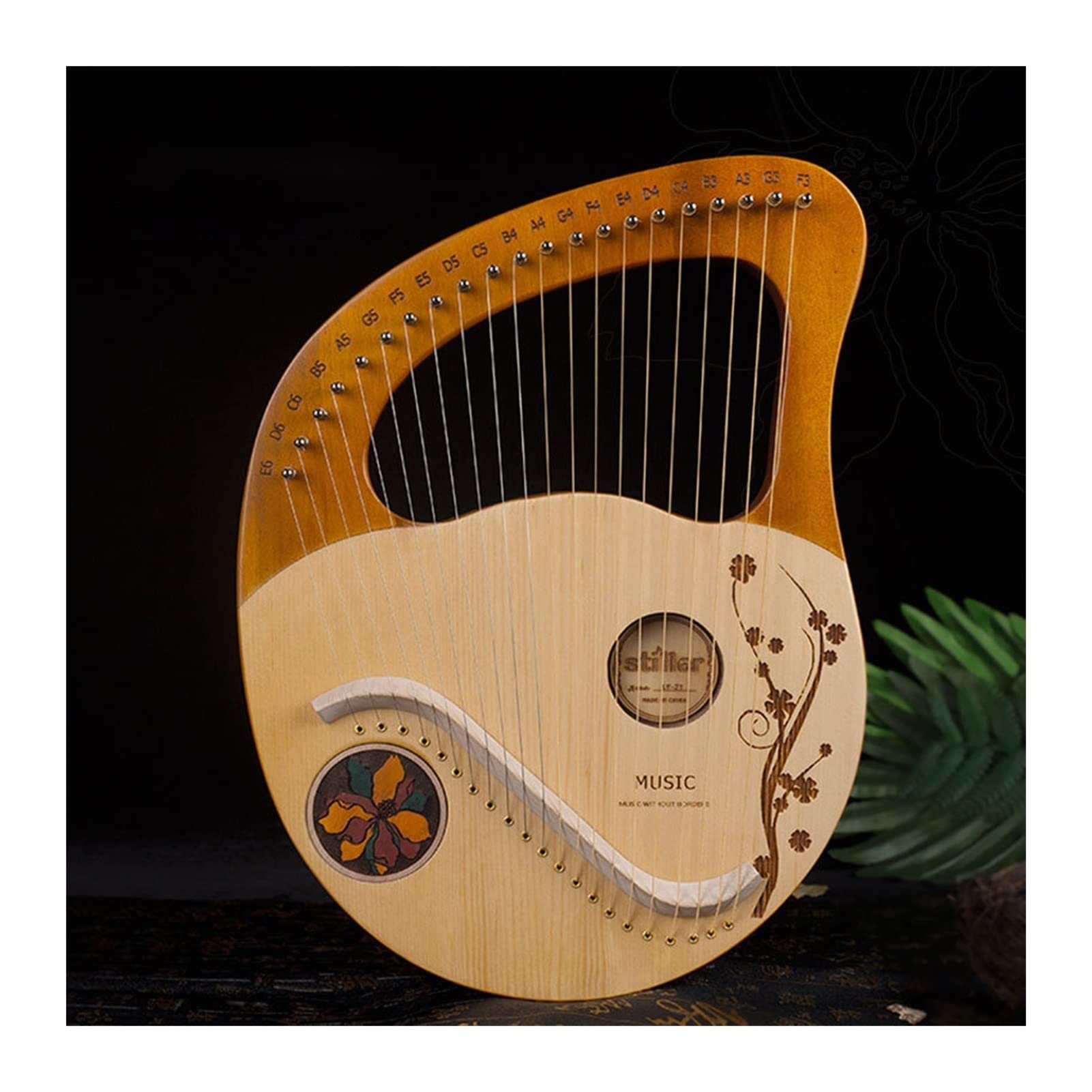 Arpa portatile, arpa lira, mogano, 21 corde in metallo, pianoforte portatile in legno massello, strumento classico per amanti della musica, principianti, bambini, adulti