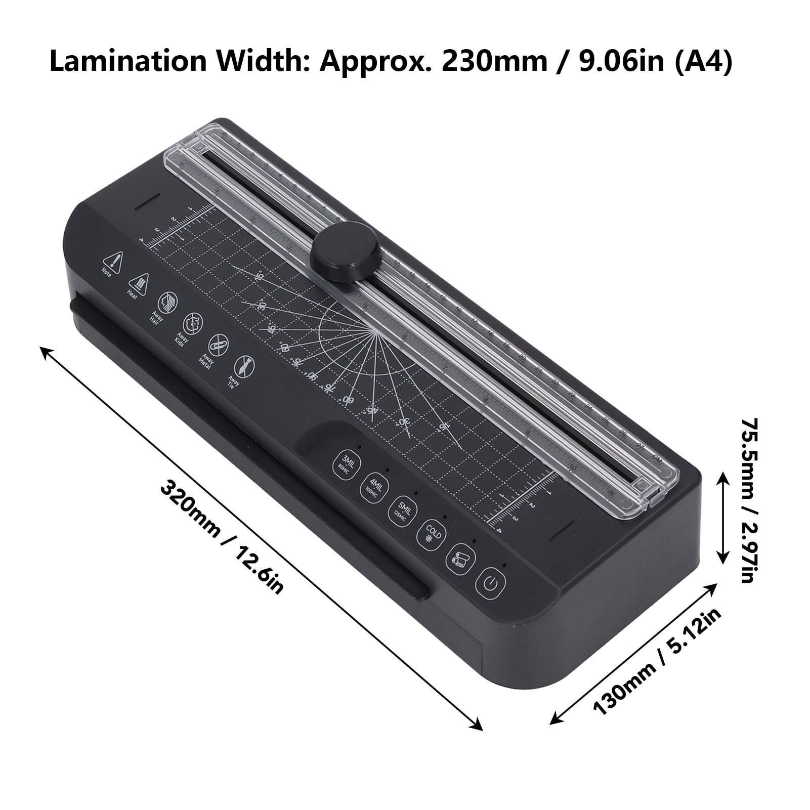FTVOGUE Laminator A4 ze Zwalnianiem ABS Jednym Dotknięciem, prędkość 320 Mm/min do Użytku Domowego i Biurowego (Wtyczka UE AC220-240V)