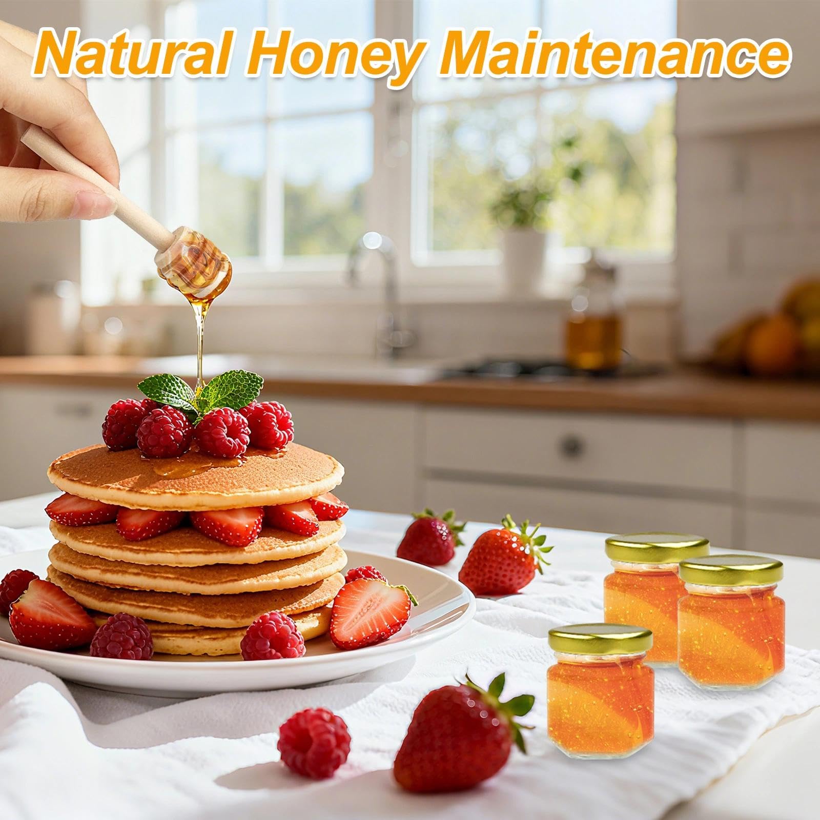 20 PCS Vasetti per Marmellata, Vasetti Vetro Piccoli per Miele 45ml, Contenitore Miele, Bottigliette di Vetro Piccole, Piccoli Barattoli, per Bomboniere Battesimo, Matrimoni e Feste