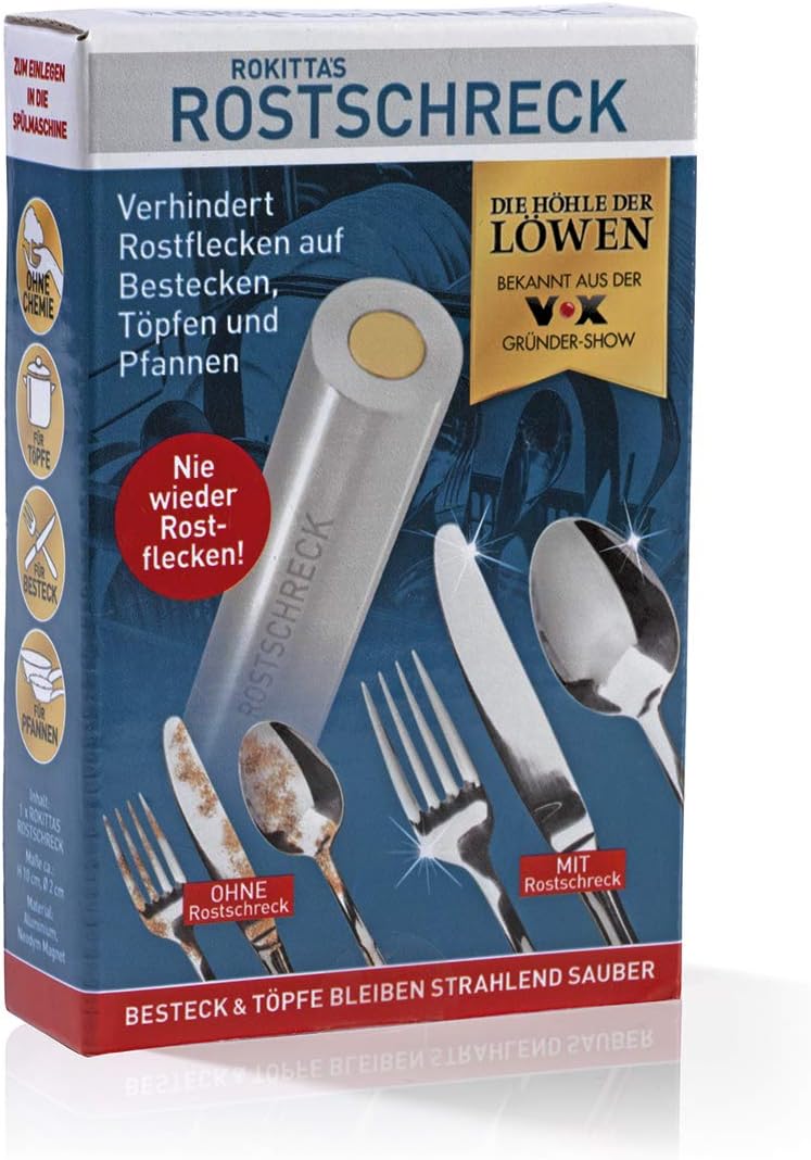 Rokitta's Rust Be Gone 07547 Anti-Rust Dishwasher | Removes Flight Rust | Prevents Rust Marks on Cutlery, Pots & Pans without chemicals for Approximately 600 Washes - Designed in Germany