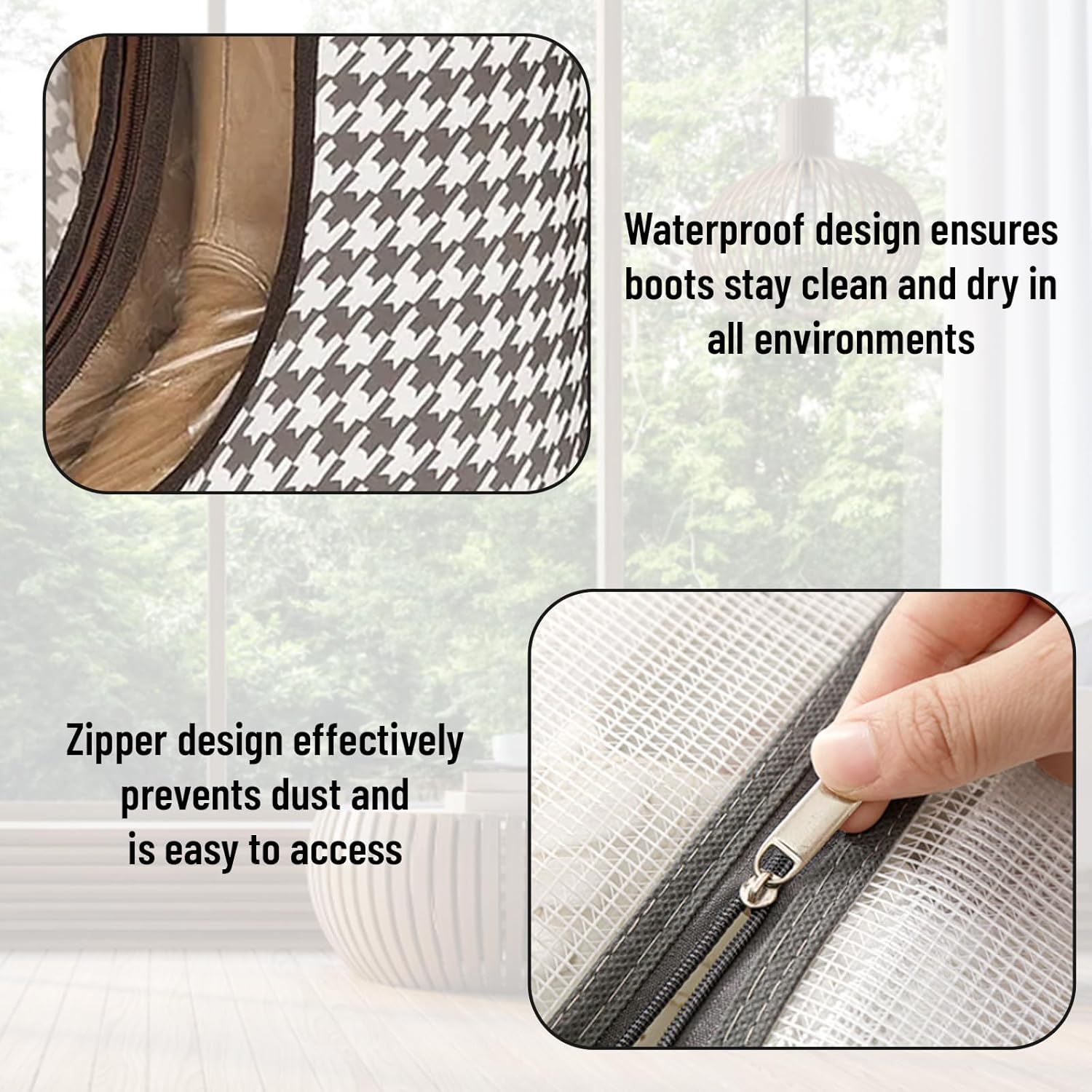 3Pcs Boot Storage, 2pcs tall Boot Bag and 1pcs Travel Shoe Bag with Zipper Closurefor, Cowboy Portable Short Boots and Tall Boots Storage or Protector Bag Shoe - Image 4