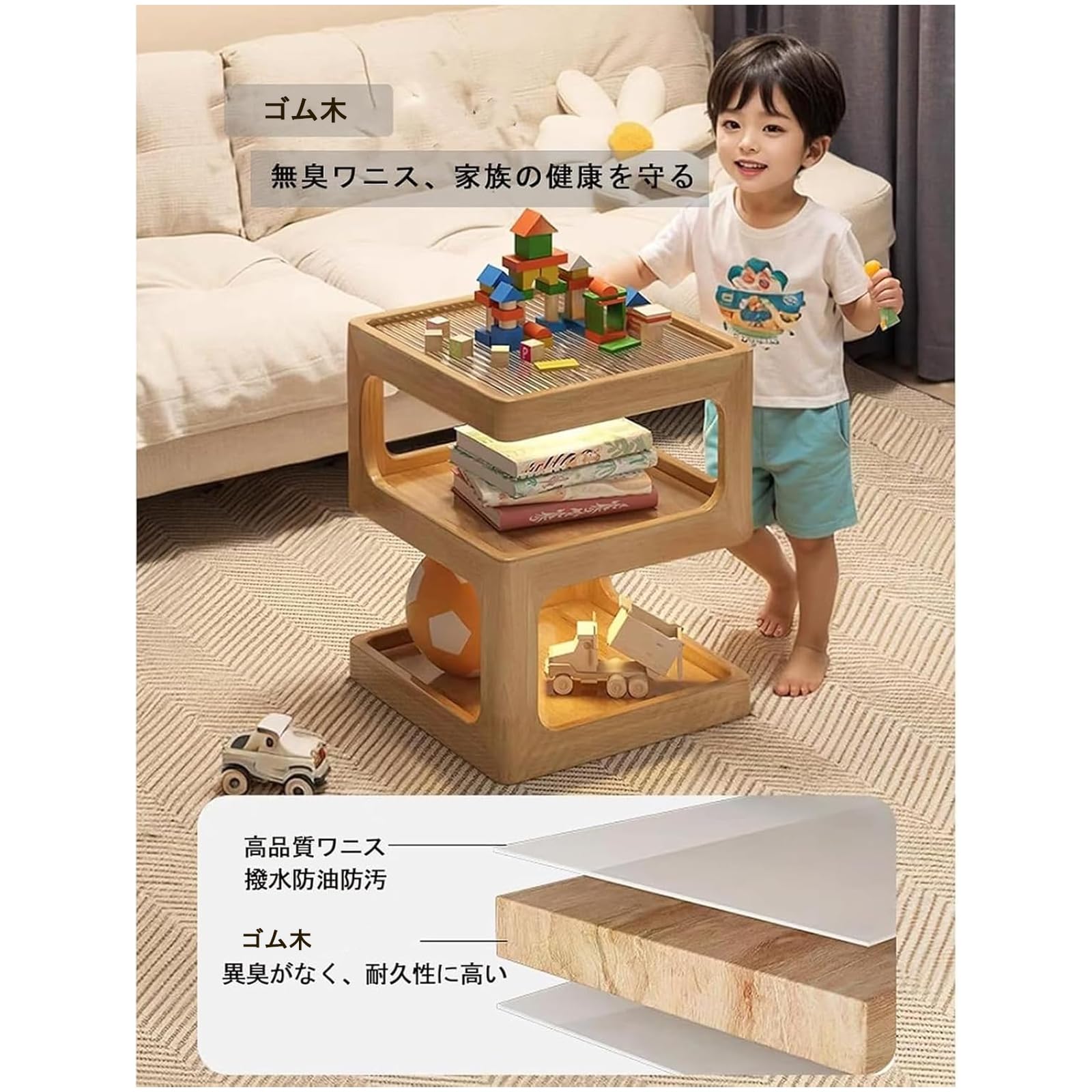 Amazon.co.jp: [SAQIANRE］ ナイトテーブル ベッド横 ベッドサイド