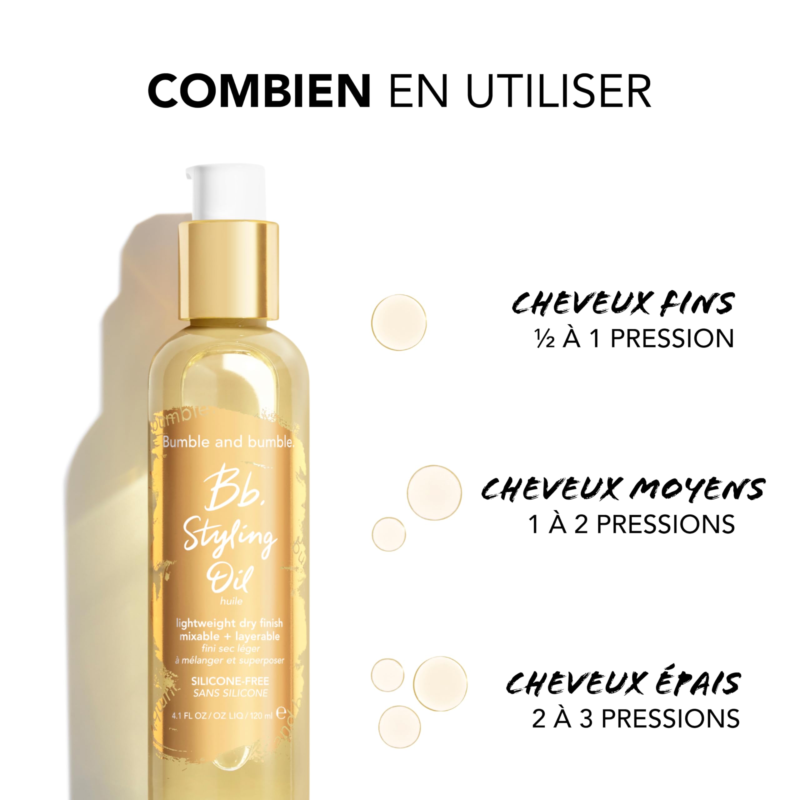 Bumble and bumble. Styling Oil Huile cheveux prévient la formation des pointes fourchues + anti-frisottis