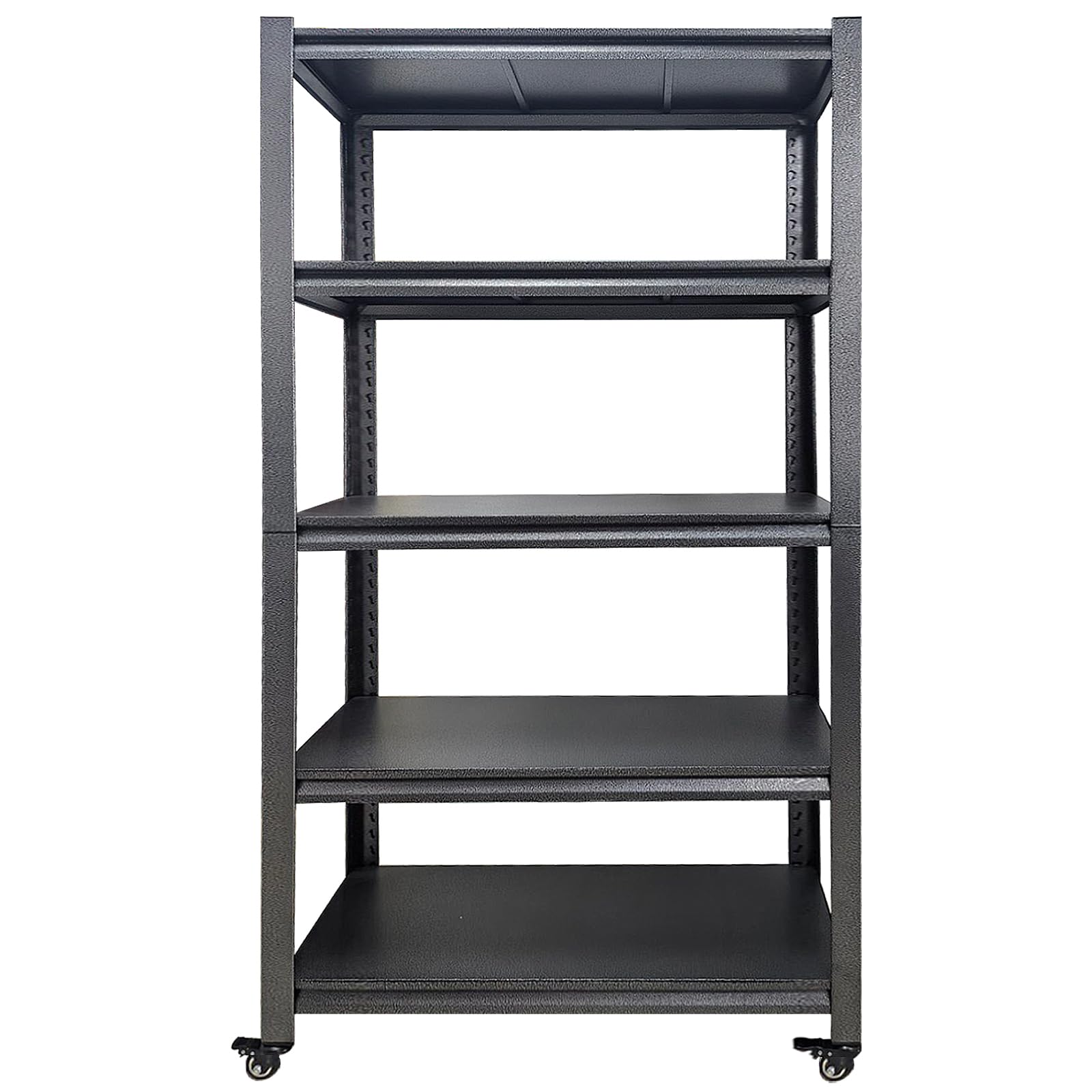 Scaffali Metalliche Scaffalature a 5 Ripiani con Ruote,Scaffale da Garage alto 1.8 metri,Scaffalatura Garage,Facile da Montare,Adatto per Garage,Officine e Capannoni(Size:90x40x183cm)