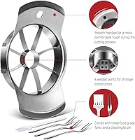 Vista 2 de Cortador de manzana de acero inoxidable, 8 rebanadas, hoja afilada