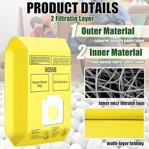 Miniatura 4 de Paquete de 30 bolsas para aspiradora Kenmore tipo C/Q 5055 50555 50557 50558 y Pana·sonic tipo C-5 C-18