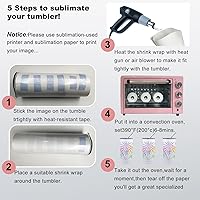 Vista 7 de KAVIAT Máquina de horno de sublimación con cinta térmica, guantes, horno de convección de 1500 W 22L 110 V para sublimación en blanco, tazas, vasos