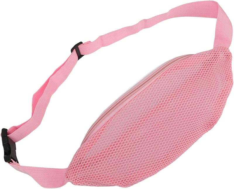 Beach Mesh Fanny Pack, Seashell Bag Mesh Beach Bag Breathable Waterproof Adjustable Belt Portable Lightweight Outdoor Sports Waist Pack for Travel
