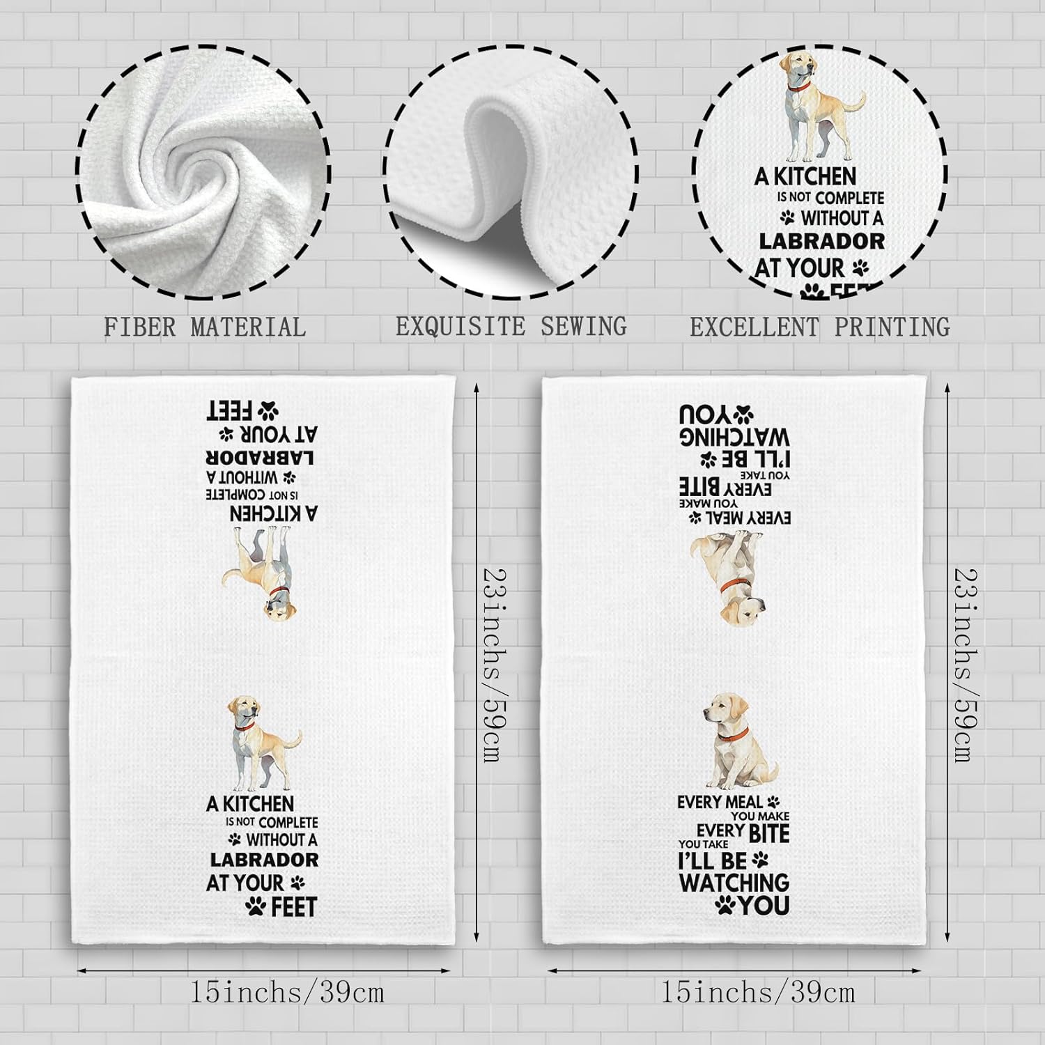 Labrador Retriever Kitchen Towels, 16x24 Inch, Modern, Polyester, Yellow Lab Gifts, Labrador Retriever Dog Hand Dish Tea Towels for Kitchen - Image 7