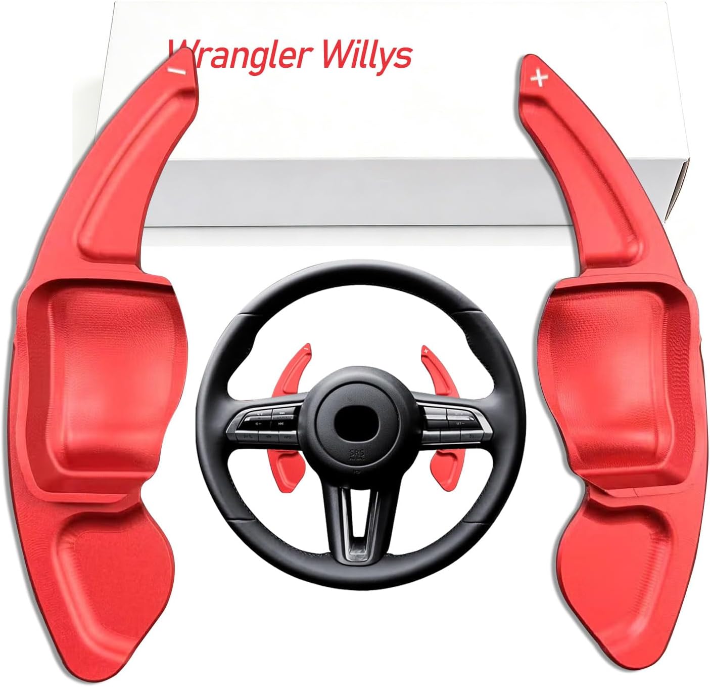 Steering Wheel Shift Paddle Compatible with JEEP Wrangler Willys 2pcs Aluminum Alloy Car Steering Wheel Shift Paddle Blade Shifter Extension