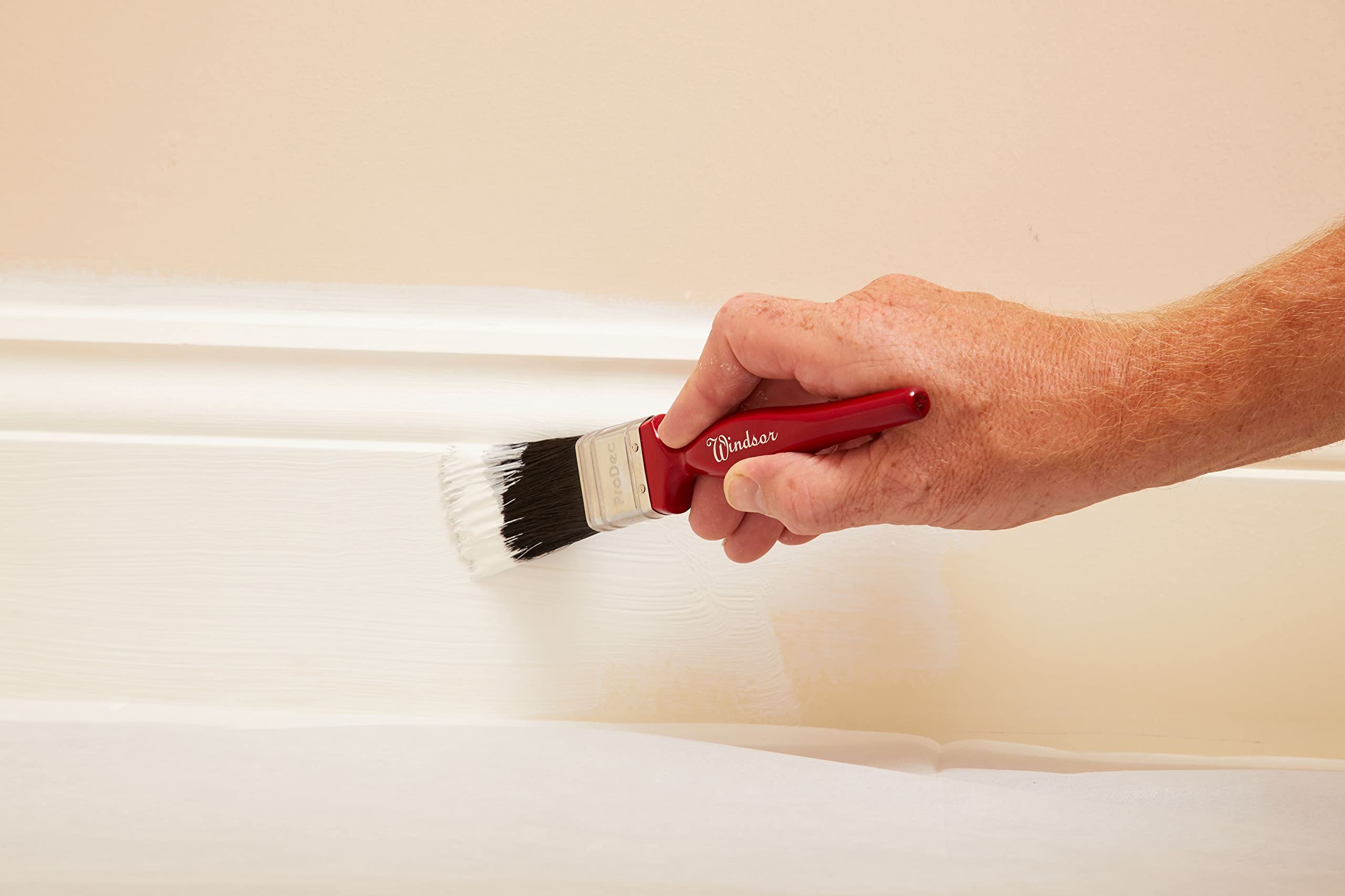 ProDec Juego de brochas de cerdas puras Profesionales Windsor Trade de 6 Piezas para Pintar con Pinturas de emulsión, Brillantes y satinadas en Paredes, techos, Madera y Metal