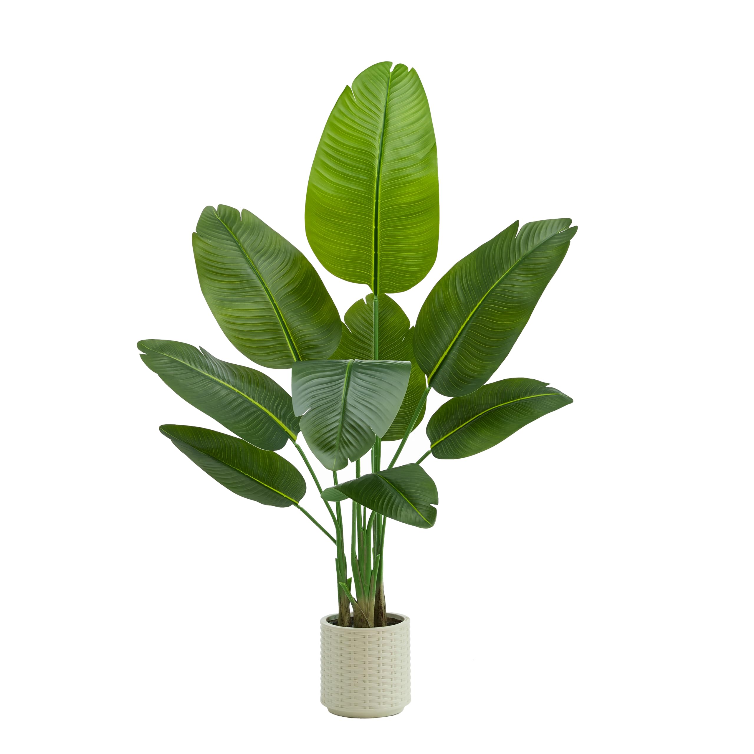 TNGGNT Artificial Bird of Paradise Plant 4FT - Realistic Faux Banana Plants