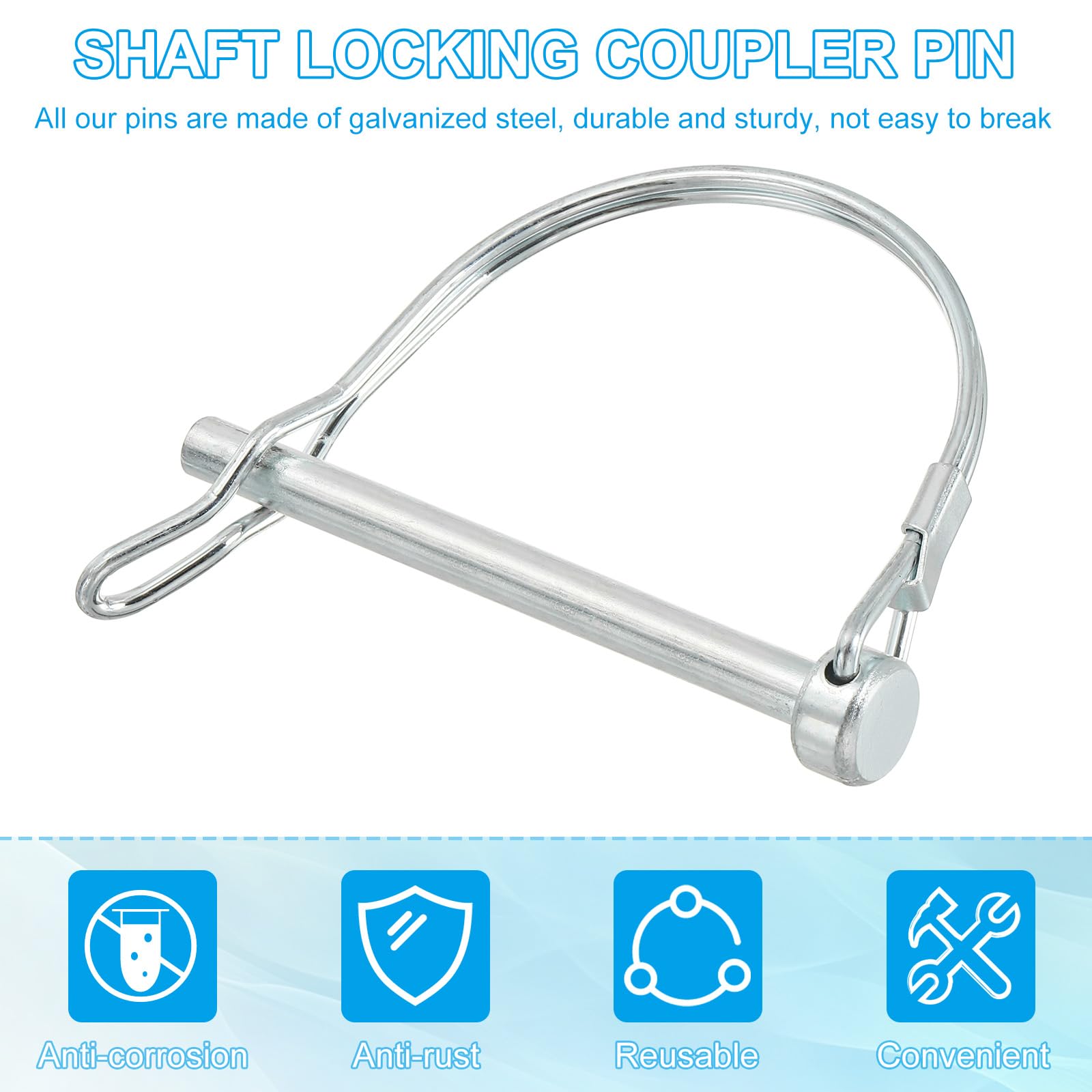PATIKIL Shaft Locking Pin W Ear 1/4x1-3/4x1.65"(D*L*IW) - Image 4