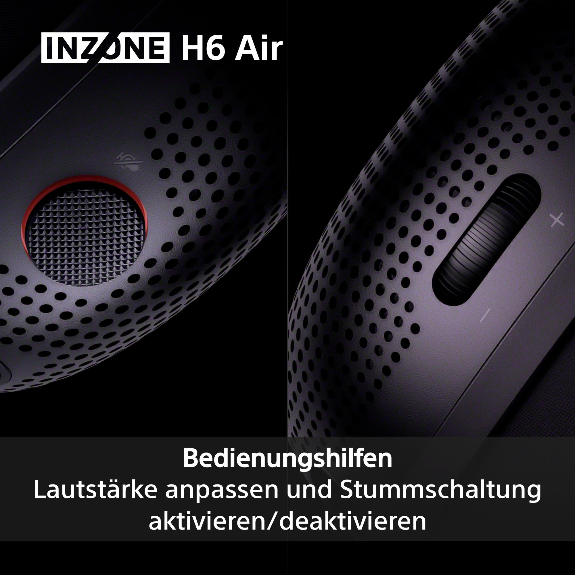 Sony INZONE H6 Air – kabelgebundenes Open-Back-Gaming-Headset – 360 Spatial Sound für Gaming, ultraleichtes 199 g-Design, abnehmbares Bügelmikrofon, Einstellbarer EQ via INZONE Hub – PC/PS5, Schwarz