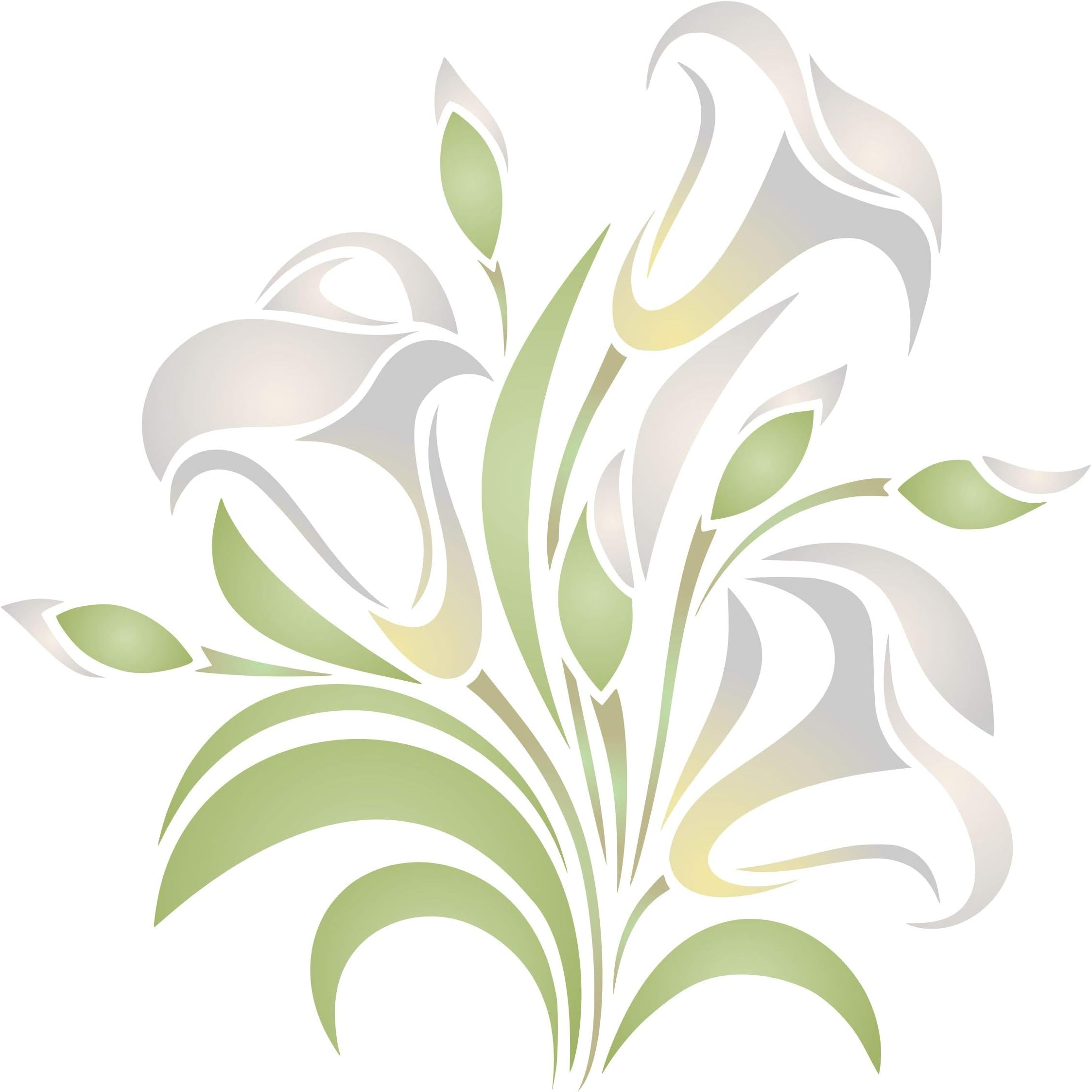 Calla Lily Stencil, 6.5 x 6.5 inch (S) - Flower Floral Arum Lilies Stencils for Painting Template
