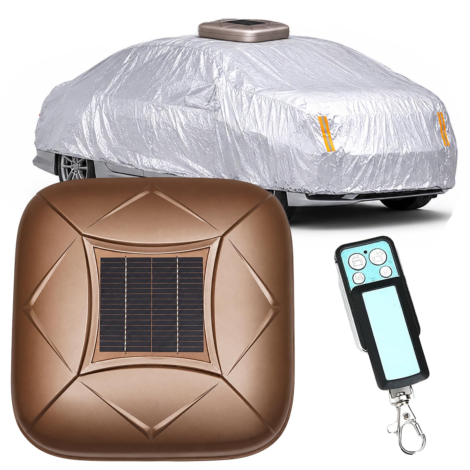 Funda automática retráctil con Carga Solar y Mando a Distancia, Impermeable, Resistente al Viento, Alarma antirrobo integrada, Cobertura Total para Exteriores, para berlinas y todoterrenos