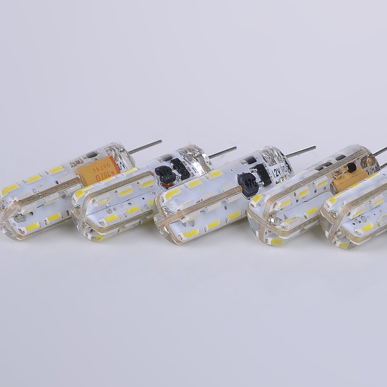 High Power 4x G4 Base 24 LED Light Bulb Lamp 1.5W AC DC 12V/10V-20V White Undimmable LED Lamp Replace 10W Halogen Lamp Incandescent Bulb Replacement 360 Beam Angle Warranty