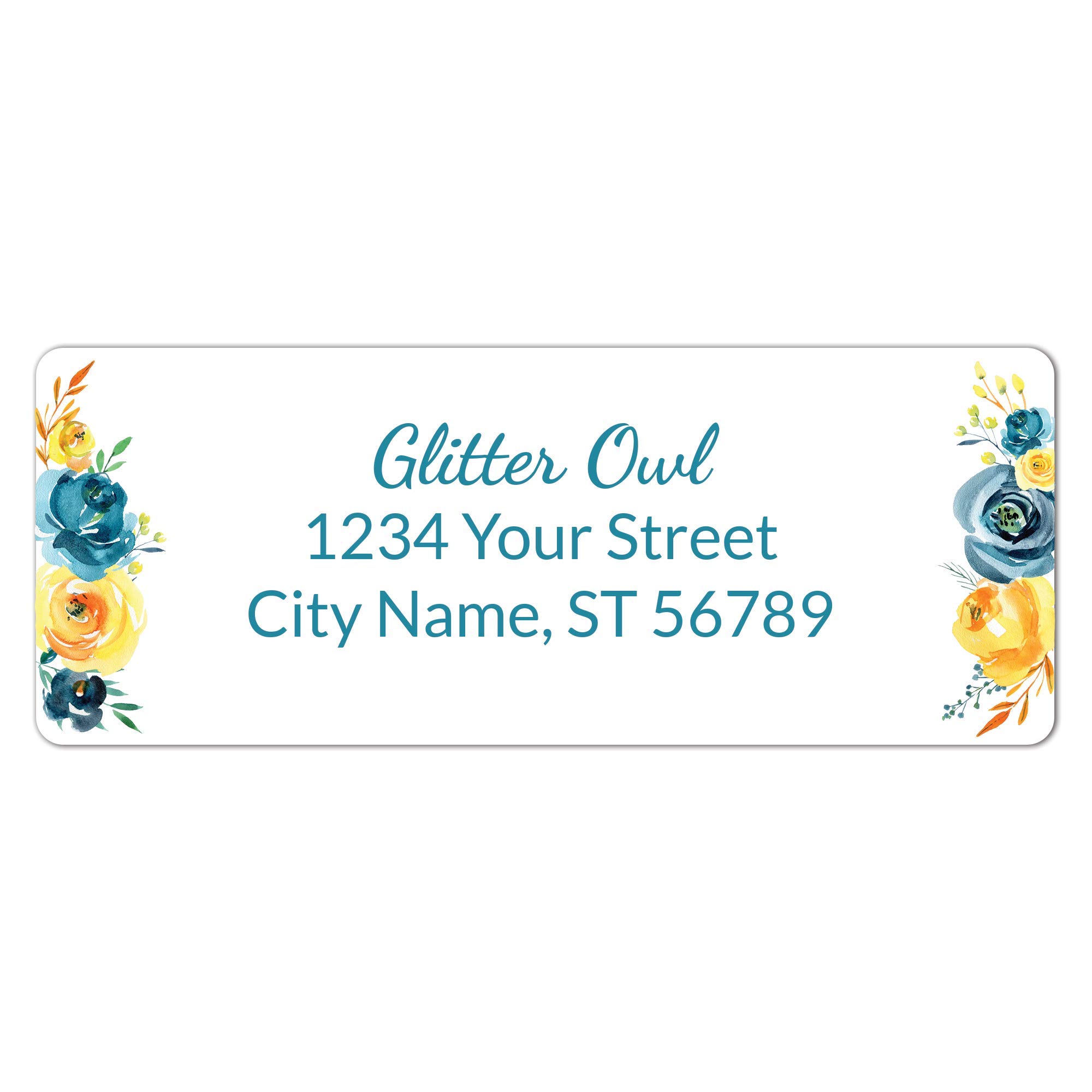 Personalized Return Address Labels Floral - Set of 120 Custom Mailing Labels for Envelopes, Self Adhesive Flat Sheet Rectangle Personalized Name