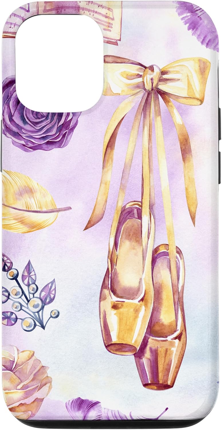 Dance Pointe Ballet Ballerina Tutu Purple Pink Dancer Girl Case for iPhone 12/12 Pro