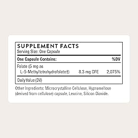 THORNE - 5-MTHF - Methylfolate (Active B9 Folate) Supplement - Supports Cardiovascular Health, Fetal Development, Nerve Health, Methylation & Homocysteine Levels* - 60 Servings - 5-MTHF 5mg