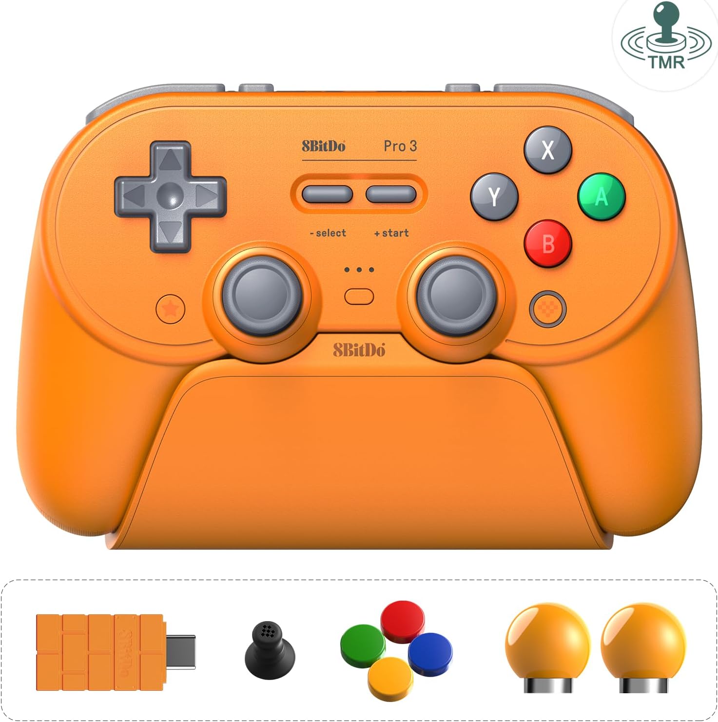 8BitDo Pro 3 Bluetooth Controller for Switch/Switch 2, TMR Joysticks, Programmable Pro Back Buttons & R4/L4 Bumpers, Hall/Tactile Triggers, Swappable ABXY Buttons, for Windows, Apple, SteamOS, Android
