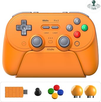 8BitDo Pro 3 Bluetooth Controller for Switch/Switch 2/PC - TMR Joysticks | Programmable Pro Back Buttons & R4/L4 Bumpers,Hall/Tactile Triggers, Swappable ABXY Buttons,for Windows,Apple,SteamOS,Android