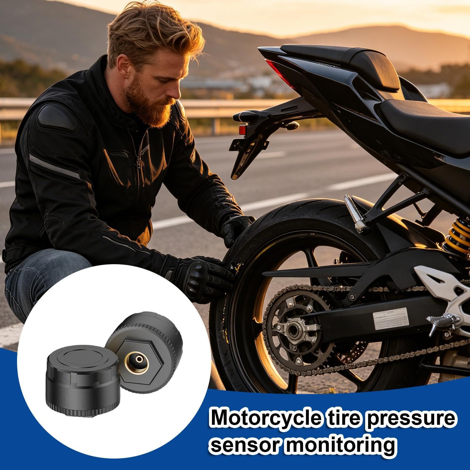 Manómetro De Presión De Aire Para Neumáticos Monitor con Sensor de Rueda | Manómetro Para Presión Neumáticos Scooter Para Motocicleta Scooter Hogar Garaje Taller Offroad