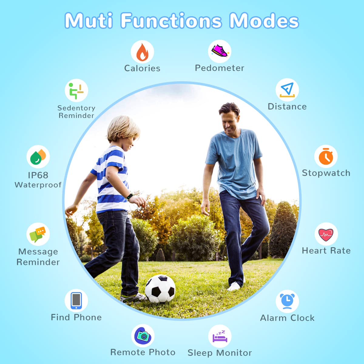 Smartwatch Fitness Orologio Bambini Digitale: Bambino Bambina IP68 Impermeabile Bluetooth Smart Watch Cardiofrequenzimetro da Polso Tracker Contapassi Conta Calorie nuotare sportivo per iOS Android