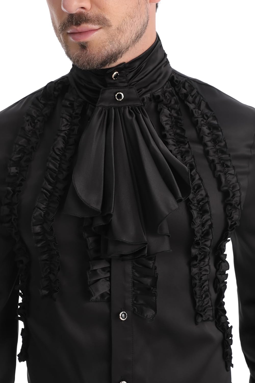 TZMAPU Men's Gothic Medieval Renaissance Vampire Costume Victorian Steampunk Shirt - Image 6