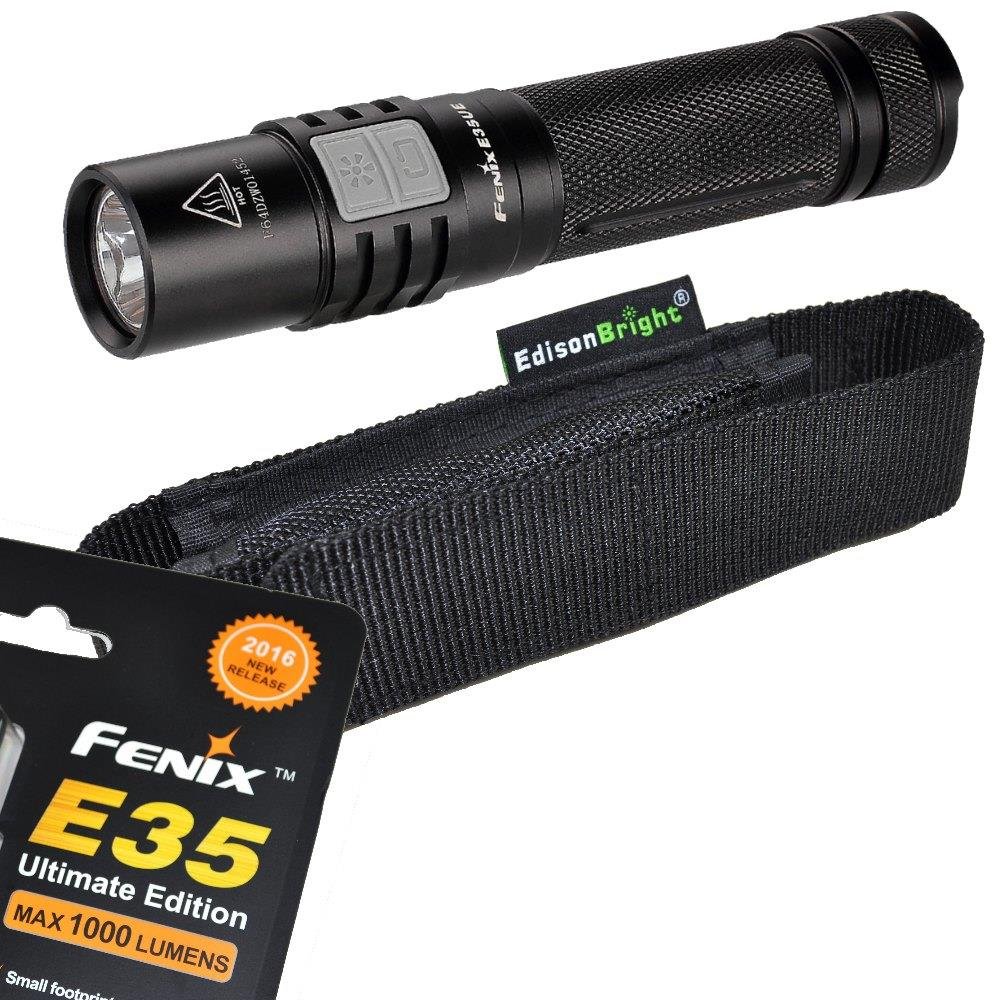 e35ue fenix flashlight 2016 upgrade Dual Battery Bundle E35R EDC Flashlight, 3100 Lumens USB-C Rechargeable High Lumen Performance with Extra ARB-L21-5000 and LumenTac Battery Case FEE35RGRAF E35R Rechargeable LED Flashlight Fenix E35 2016 Ultimate Edition