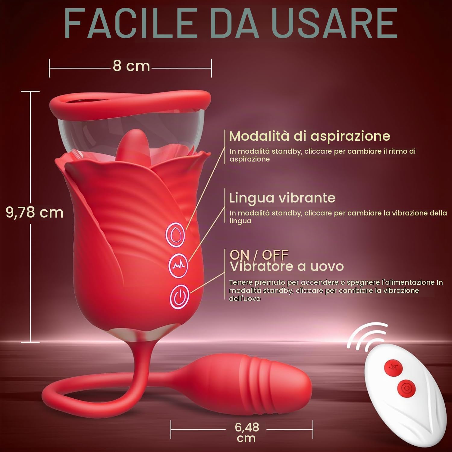 Vibratoreper Donna Dildo Vibratore Sex Toys Ventosa che il Clitoride Sessuale che lecca la Lingua Stimolazione Sessuale del Clitoride con 8 Aspirazioni 5 Modalità di lingua Sex Toy Vibratori Pinze