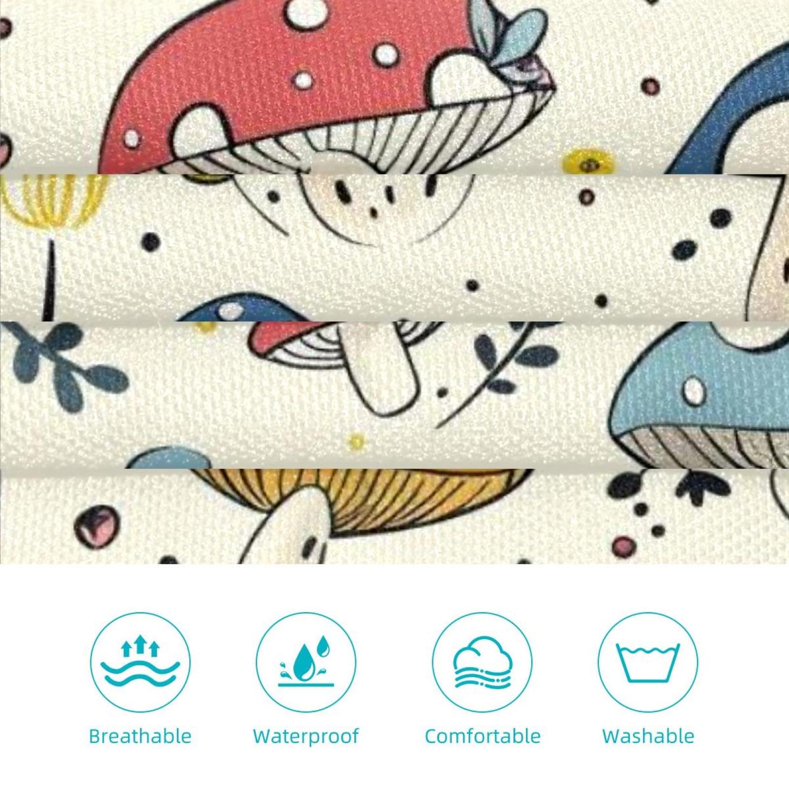 Lot de 2 tabliers de cuisine doux et réglables avec 2 grandes poches pour homme et femme Motif champignons colorés, Champignons colorés mignons, L:26.2x34.6in/66.5x88cm;M:26.2x26.6in/66.5x67.5cm