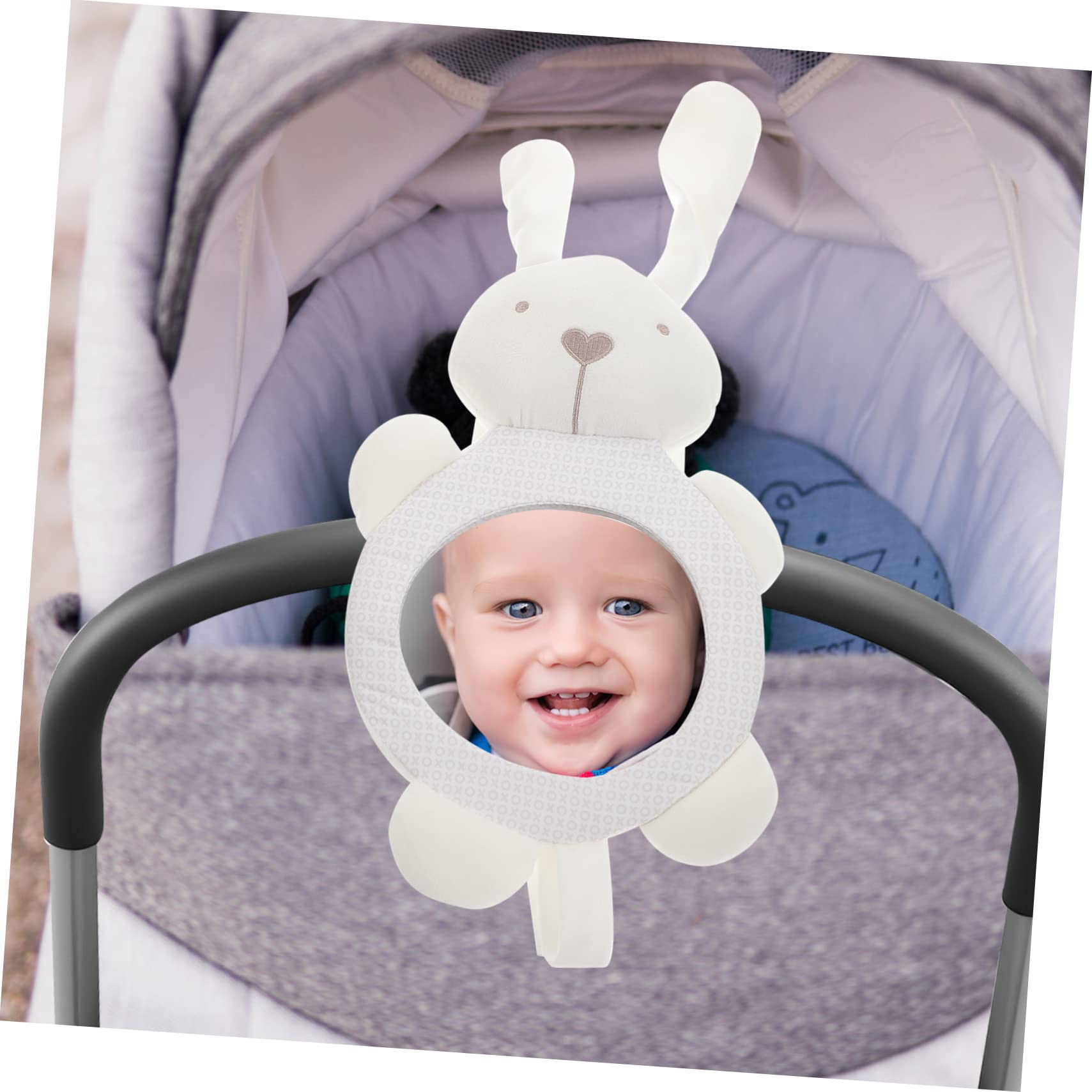 ibasenice 3piezas Espejo De Seguridad Para Bebés Diseño De Conejito Espejo Retrovisor Para Asientos Traseros De Coche Observación De Bebés Uso Duradero y Resistente Para Familias