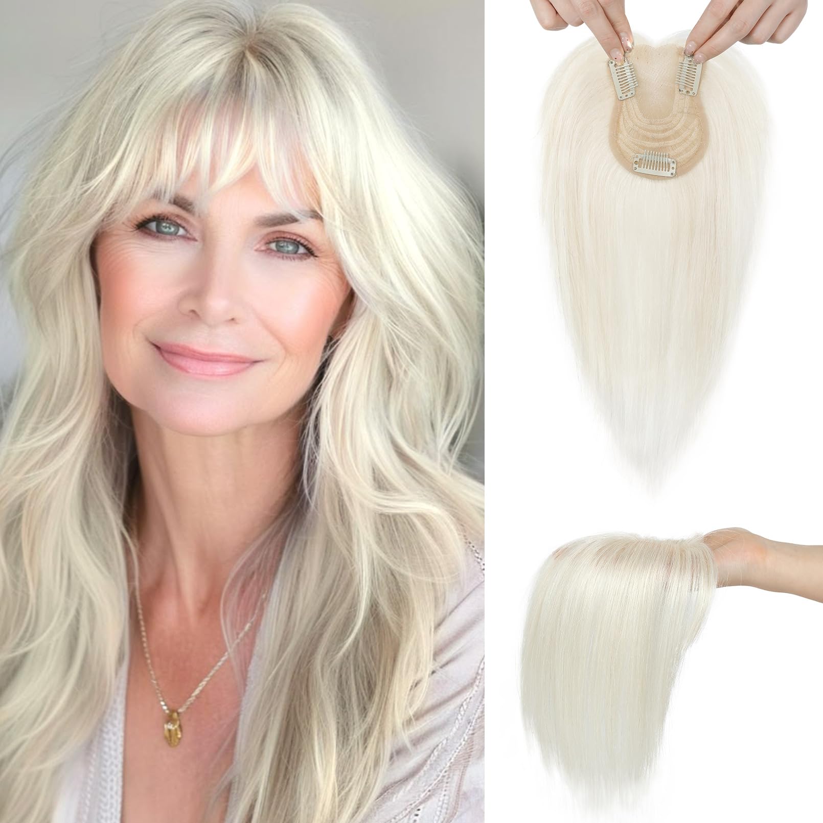 Amazon.com : SEIKEA Hair Toppers for Women Real Human Hair  display picture 1