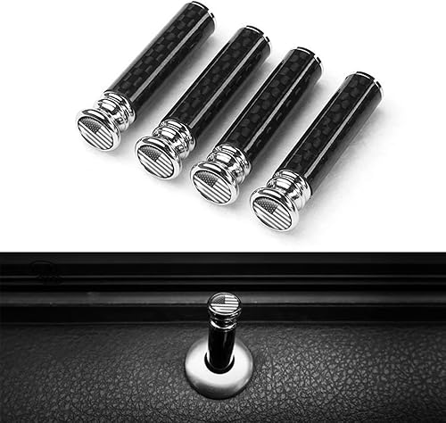 4 pomos para cerradura de puerta de automóvil, pasadores de bloqueo de puerta interior, perno de puerta, kits de decoración de fibra de carbono,