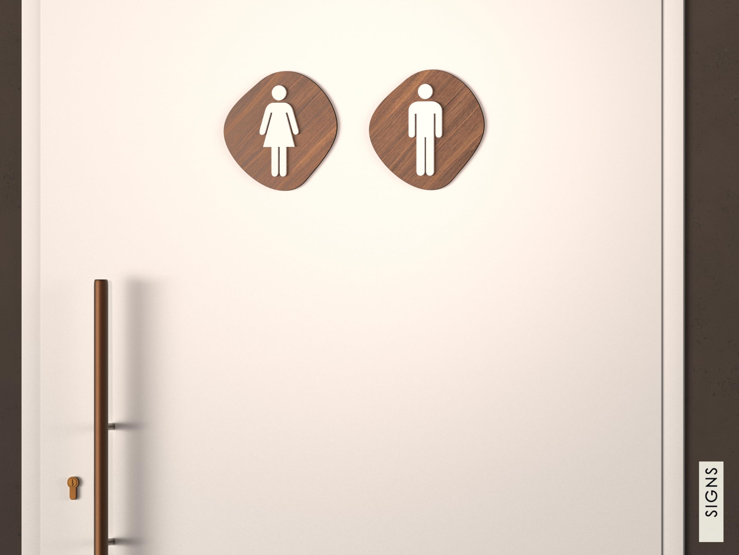Plaque signalétique Toilette Homme Femme Handicapé Douche - Pancarte Toilette pour Porte Autocollant Pierre