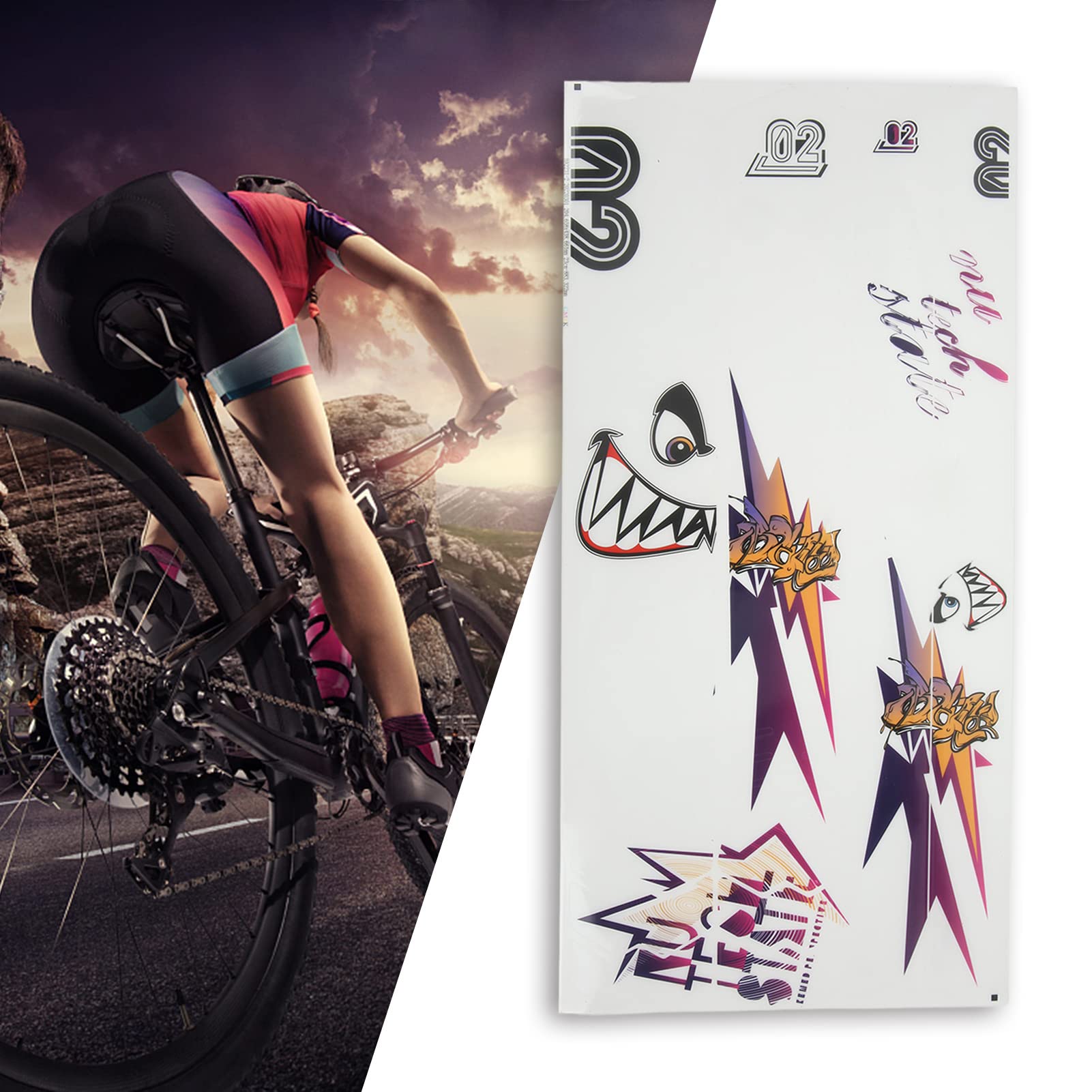 Ubersweet® Frame Decal Gurd No More Glue for Protective Equipment Frame Decals (Shark Pattern) |