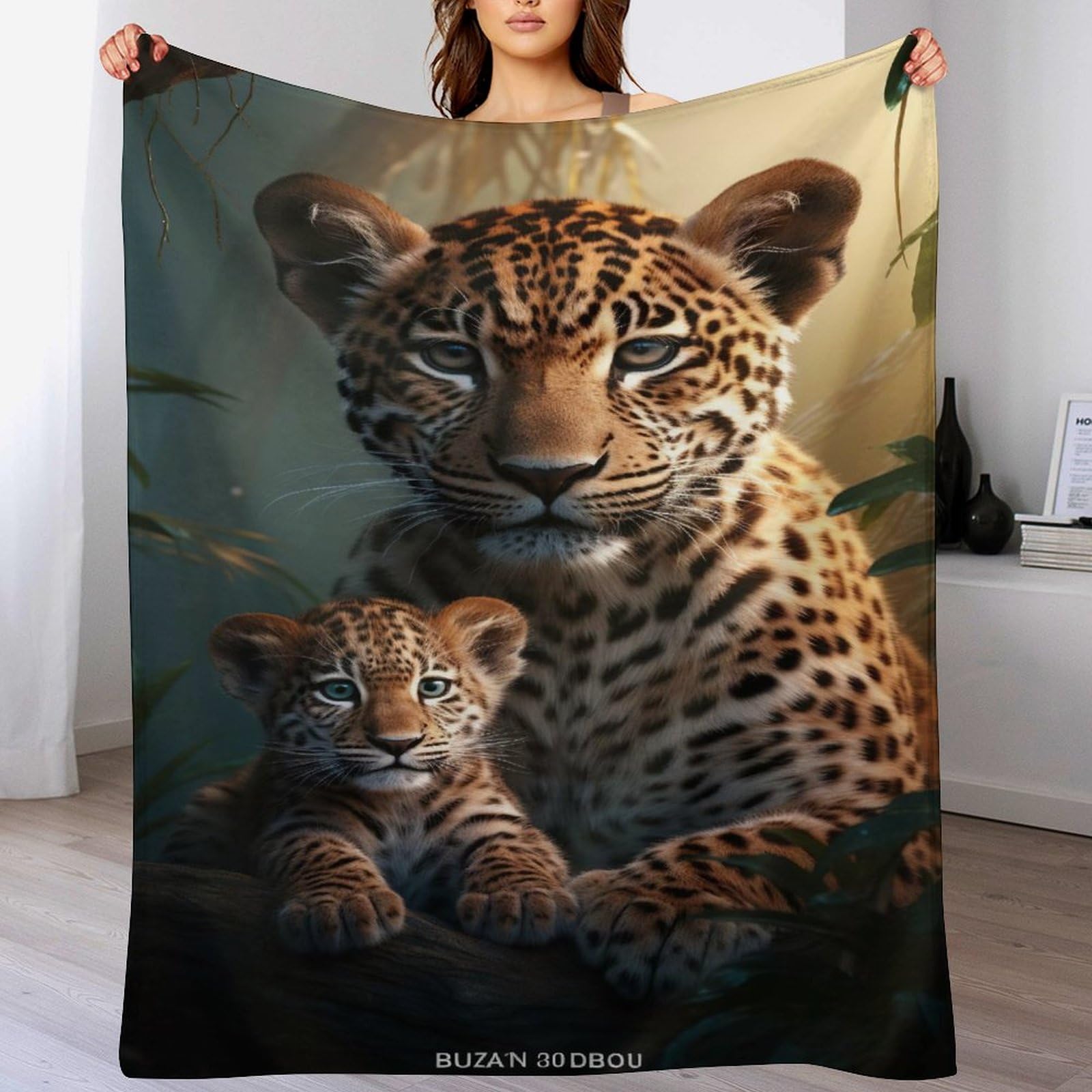 Couverture léopard anti-froid en flanelle chaude et lavable pour lit et canapé